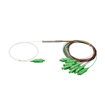 1x8 PLC Splitter FTTH optical splitter in Mini blockless steel tube